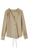 2023 Autumn new style Women's V-neck stylish long-sleeved shirt for ladies details Picture